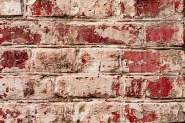 Doku, tuğla, duvar, arka plan olarak kullanılabilir. Çizik ve çatlaklarla tuğla dokusu