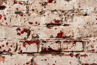 Doku, tuğla, duvar, arka plan olarak kullanılabilir. Çizik ve çatlaklarla tuğla dokusu