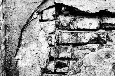 Doku, tuğla, duvar, arka plan olarak kullanılabilir. Çizik ve çatlaklarla tuğla dokusu