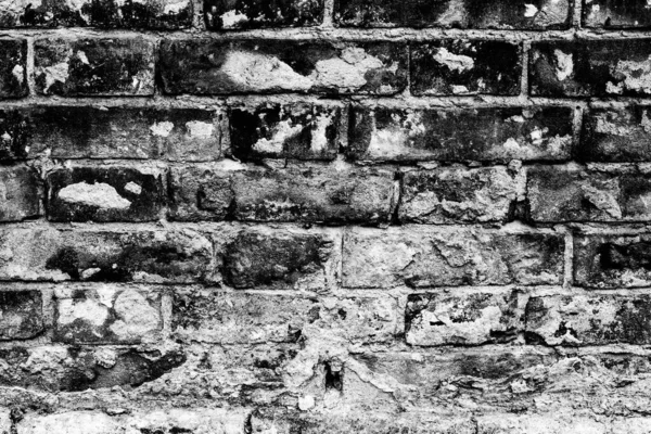 Старая Кирпичная Стена Поврежденным Белым Слоем Краски Текстура Фотографии Крупным — стоковое фото