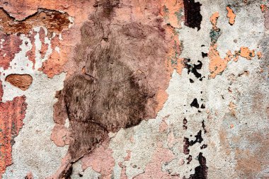 Doku, duvar, beton, arka plan olarak kullanılabilir. Çizik ve çatlaklarla dolu bir duvar parçası.