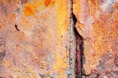 Doku, duvar, beton, arka plan olarak kullanılabilir. Çizik ve çatlaklarla dolu bir duvar parçası.