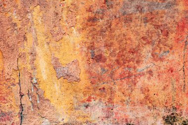 Doku, duvar, beton, arka plan olarak kullanılabilir. Çizik ve çatlaklarla dolu bir duvar parçası.