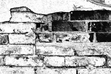 Doku, tuğla, duvar, arka plan olarak kullanılabilir. Çizik ve çatlaklarla tuğla dokusu