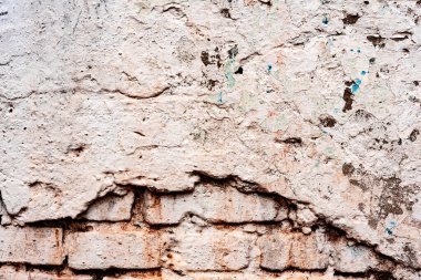 Çatlakları ve çizikleri olan tuğla duvar dokusu arka plan olarak kullanılabilir.
