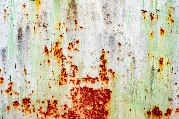Παλιό Μεταλλικό Τοίχο Φόντο Ραγισμένο Πράσινο Χρώμα Μια Παλιά Μεταλλική — Φωτογραφία Αρχείου
