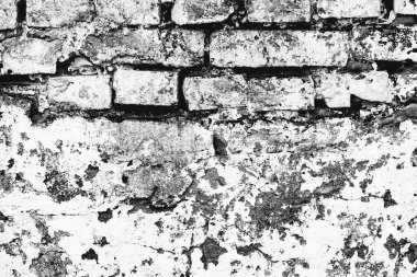 Çatlakları ve çizikleri olan tuğla duvar dokusu arka plan olarak kullanılabilir.