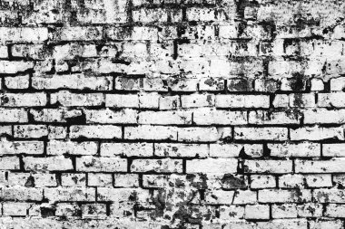 Çatlakları ve çizikleri olan tuğla duvar dokusu arka plan olarak kullanılabilir.