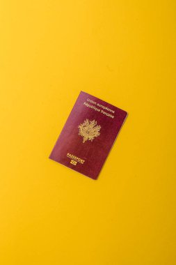Seyahat etmek, uçmak ve iş yapmak için Fransız pasaportu. Fransa belgesi, sınırı geçmek için kimlik