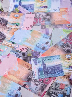 Kuveyt kağıt parası, para birimi olarak dinar banknotları takas veya seyahat için. İş geçmişi olarak Kuveyt parası