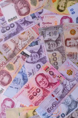 Tayland kağıt parası, para birimi olarak dinar banknotları ya da seyahat. İş geçmişi olarak Tayland parası