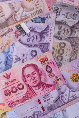 Tayland kağıt parası, para birimi olarak dinar banknotları ya da seyahat. İş geçmişi olarak Tayland parası