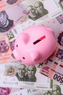 Meksika kağıt parası, çeşitli değerlerde pesolar. Tasarımın için Meksika parası bir iş geçmişi