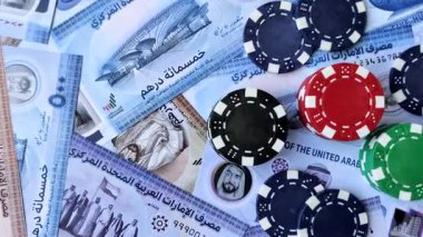 Birleşik Arap Emirlikleri 'nde kumarhane oyunu, kirli para, çip, kart ve diğer özellikler. Emirlikler 'deki kumarhanelerde kumar oynamak senin tasarımının arka planında var.