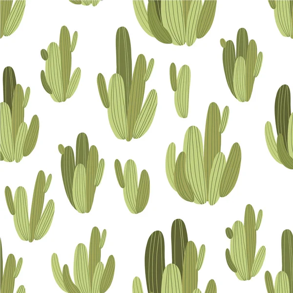 Botanical illustration with Peruvian cactus. Vector seamless pattern on white background. Summer plants. — Stock Vector