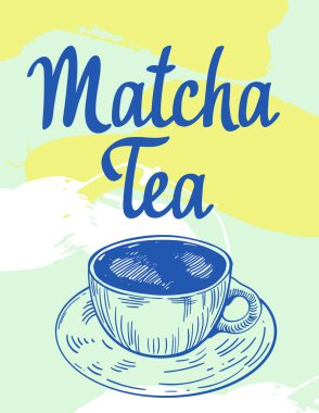 Japon etnik ve ulusal çay töreni. Matcha. Çay saati geleneklerini. Dekoratif elemanlar tasarımınız için. Vektör çizim parti sembolleri beyaz arka plan üzerinde bulunan.