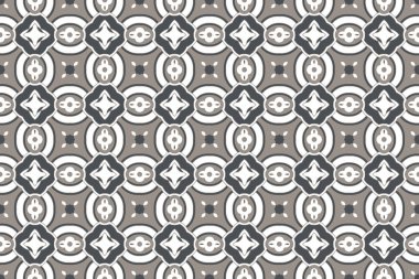 Portekiz fayanslarıyla kusursuz desen. Beyaz arka planda Azulejo 'nun vektör illüstrasyonu. Akdeniz tarzı. Çoklu renk tasarımı.