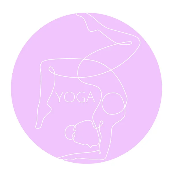 Mulher fazendo ioga contínua uma linha vetor ilustração . —  Vetores de Stock