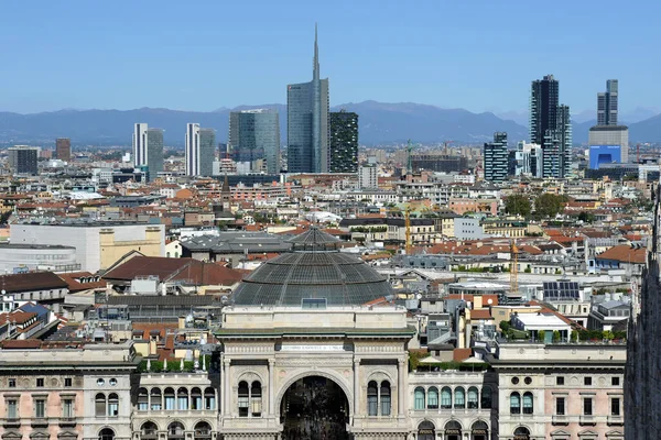 Milano Galleria Vittorio Emanuele Skyline Ciudad — Foto de Stock