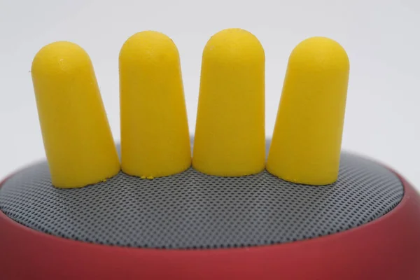 Silikon Stöpsel Leichte Vakuum Soft Yellow Ohrstöpsel — Stockfoto