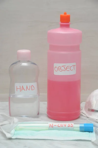 Álcool Desnaturado Sabão Para Mãos Detergentes Para Limpar Casa Emergência — Fotografia de Stock