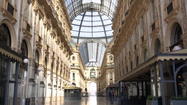 Europa Italien Mailand April 2020 Dom Vittorio Emanuele Galerie Leer — Stockvideo