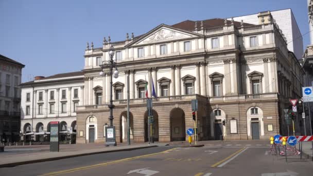 Włochy Mediolan 2019 Włochy Milan Budynek Opery Teatralnej Scala — Wideo stockowe