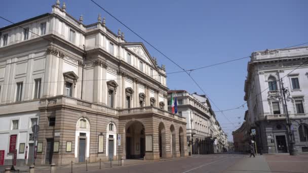 Italien Milano December 2019 Italy Milan Stad Landmärke Byggnad Scala — Stockvideo