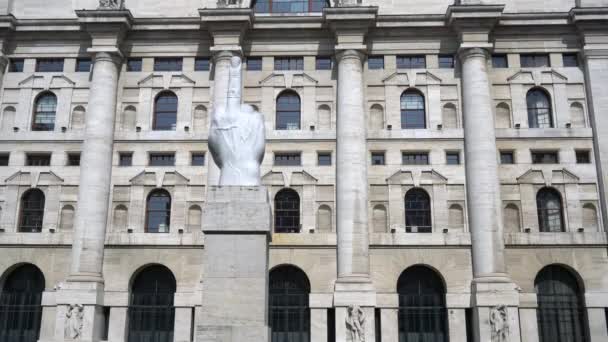 Itália Milão Setembro 2019 Piazza Affari Sede Bolsa Valores Italiana — Vídeo de Stock