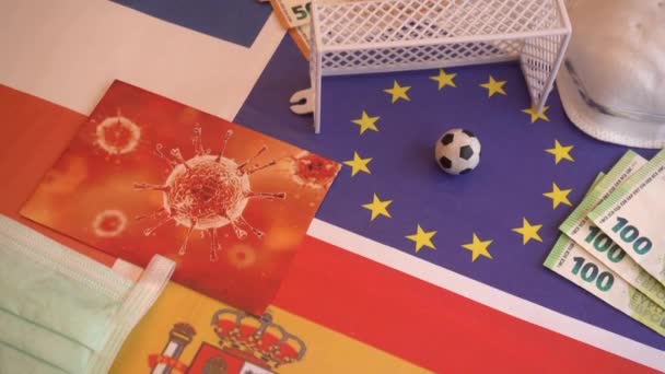 Cierre Campeonatos Copas Fútbol Europa Liga Campeones Debido Pandemia Del — Vídeos de Stock