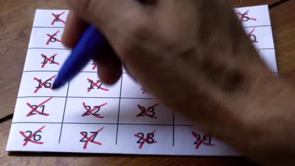 Kalender Mark Days Time Dag Van Maand Kaart Start Eindig — Stockvideo