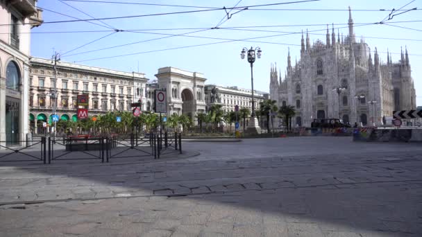 Włochy Milan Czerwiec 2020 Zamknięcie Kwarantanny Zagrożone19 Koronawirus Plac Katedralny — Wideo stockowe