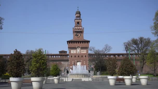 Europa Włochy Mediolan Marzec 2020 Całkowicie Opuszczone Miejsca Zainteresowania Turystów — Wideo stockowe
