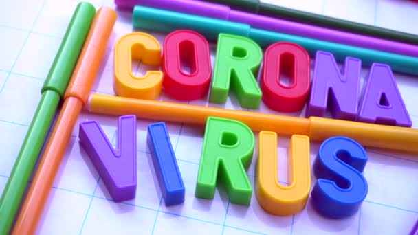 Zatrzymaj Plakat Koronawirusowy Koncepcja Covid — Wideo stockowe