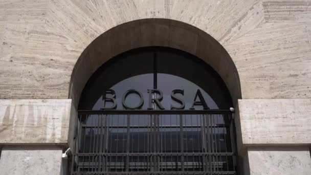 Itália Milão Setembro 2019 Piazza Affari Sede Bolsa Valores Italiana — Vídeo de Stock