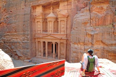 Petra 'nın ünlü Büyük Kanyonu manzarası, Jordan