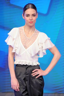 Milan, İtalya 21 Mart 2019 Melissa Marchetto İtalyan şov kızı poz verdi