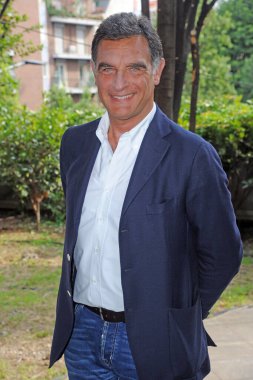 İtalya, Milan 23 Ekim 2019 - Tiberio Timperi İtalyan televizyon yıldızı