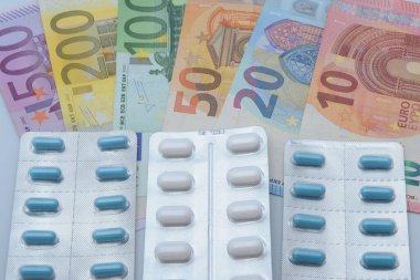 Haplı arka plan ve avro banknotları