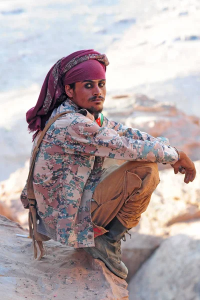 Jordan January 2020 Portrait Beduin Petra Unesco Heritage Site — 스톡 사진