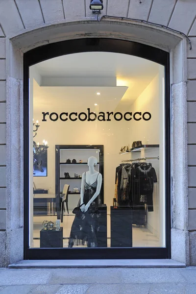Milan Italy February 2019 Roccobarocco Boutique Store Montenapoleone Road — стокове фото