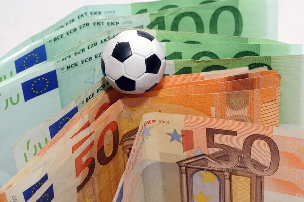 Football and Euro money. Online bet - sports betting and gambling addiction - sport and soccer