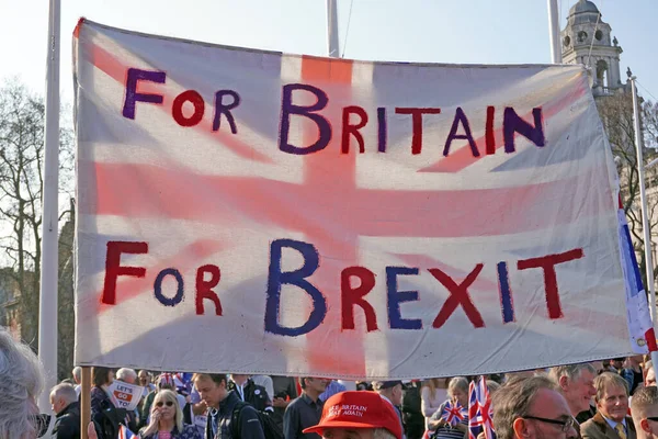 Anglia Londyn Kwietnia 2019 Brexit Demonstracji Westminster Protesty Rzecz Wyjścia — Zdjęcie stockowe