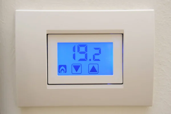 Pantalla Para Control Temperatura Calefacción Doméstica Domótica Tecnología Del Hogar — Foto de Stock