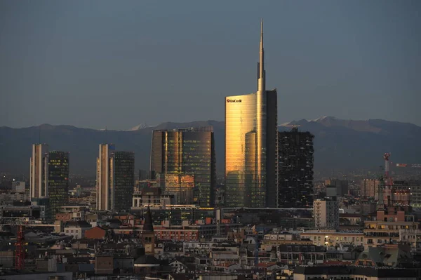 Milano Italia Settembre 2018 Skyline Milano Grattacieli Centro Torre Unicredit — Foto Stock