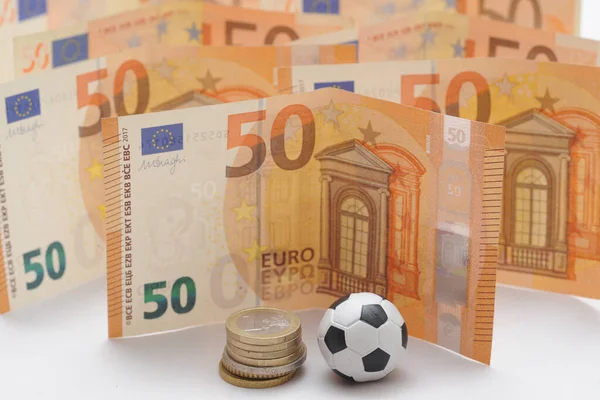 Football and Euro money. Online bet - sports betting and gambling addiction - sport and soccer