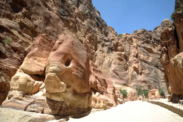 Vista Del Cañón Siq Petra Jordania —  Fotos de Stock