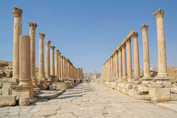 Αρχαία Ερείπια Του Ναού Του Apollo Στην Πόλη Του Jerash — Φωτογραφία Αρχείου