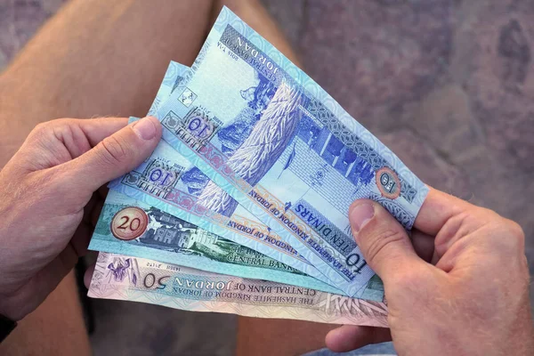 Man Holding Lot Money — Stock Photo, Image