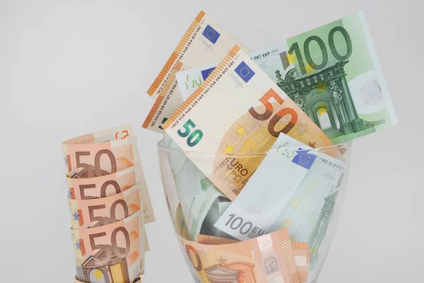 Billetes Euros Fondos Euros Espacio Para Copias — Foto de Stock